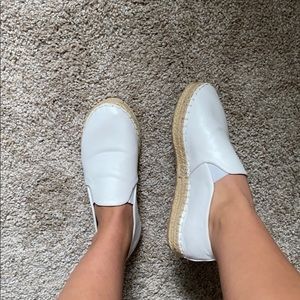 White Espadrille Slip-Ons